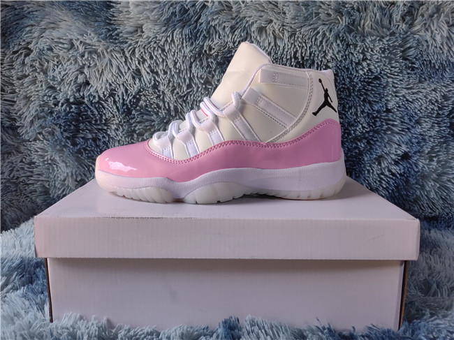 Men's Running weapon Air Jordan 11 Pink/White Leather Shoes 064 Men's Running weapon Air Jordan 11 Pink/White Leather Shoes 064